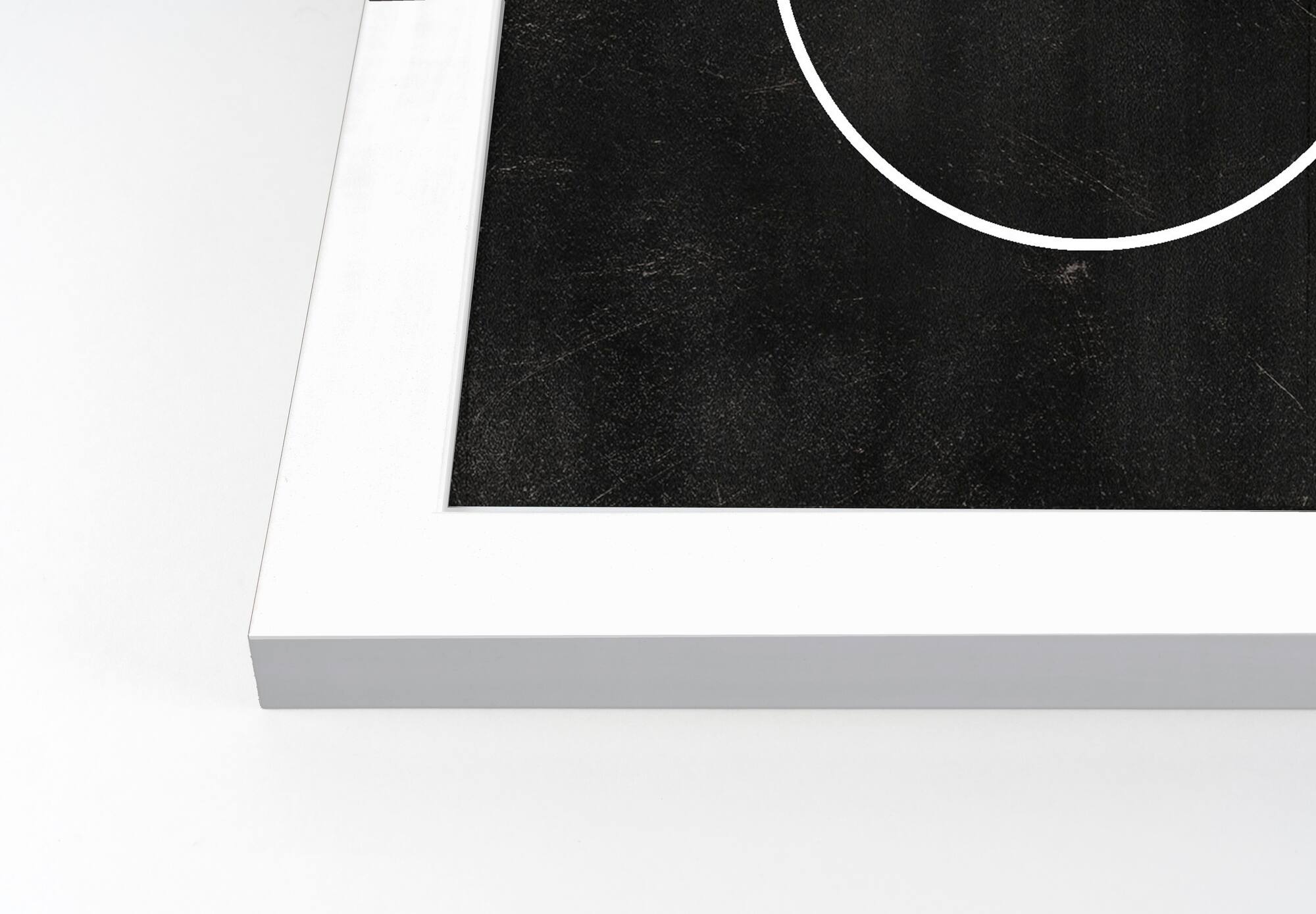 Moon Circle 11" x 14" White Framed Print Under Plexiglass